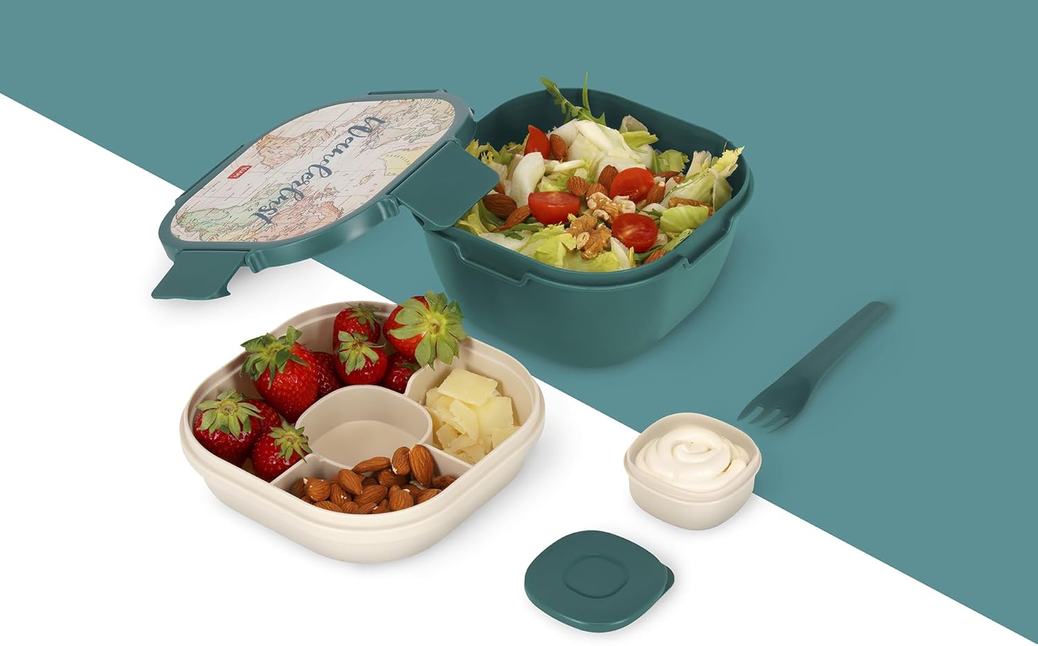 LEGAMI LBS0001 Lunch Box, Polypropylene, Silicone, polyethylene, Green