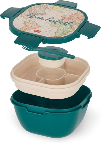 LEGAMI LBS0001 Lunch Box, Polypropylene, Silicone, polyethylene, Green