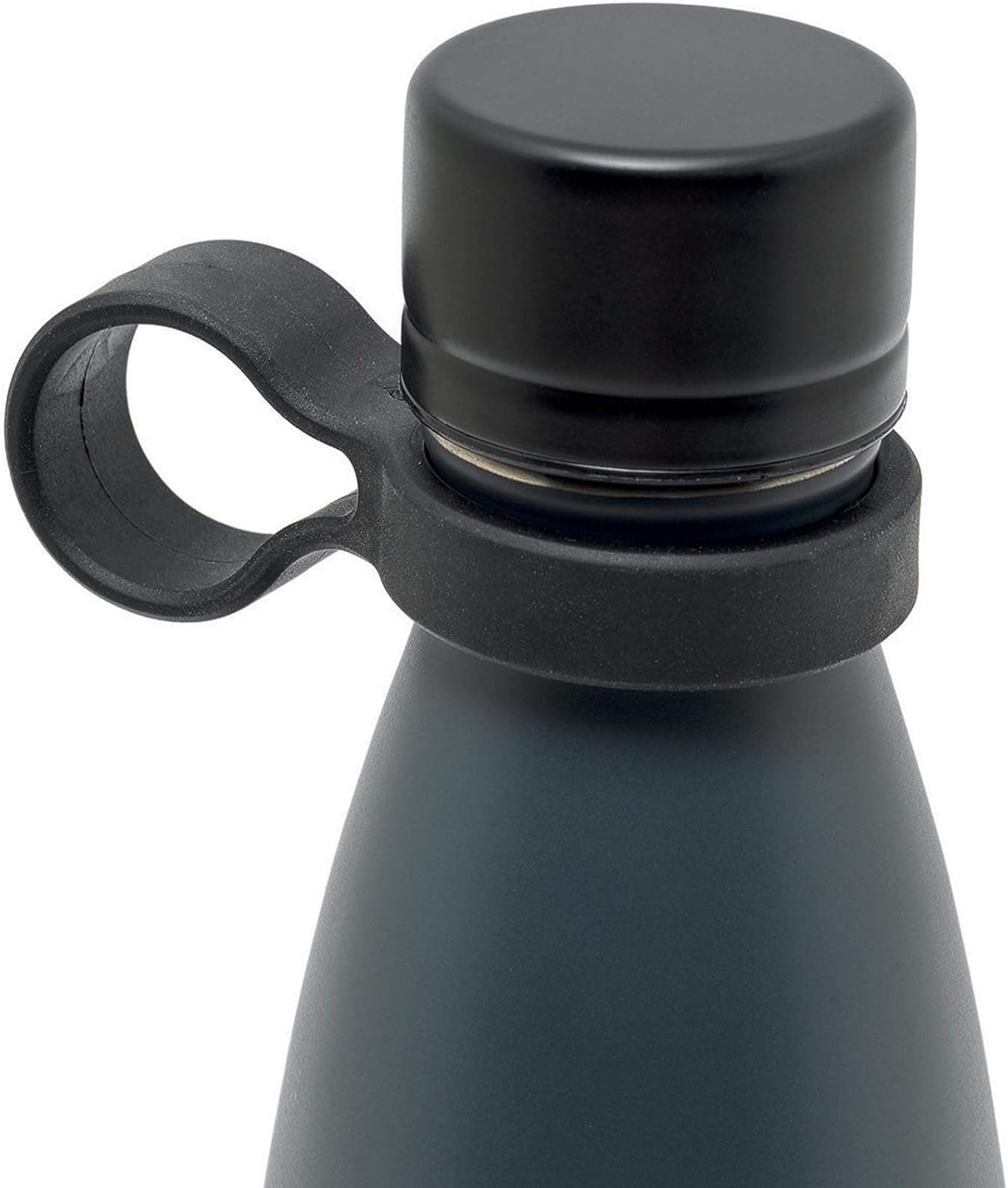 Legami - Hot&Cold, Bouteille Thermique 500 ml, Ø 7 cm, Légère et résistante, fermeture hermétique, poignée en silicone amovible, variante noire, sans BPA et phtalates