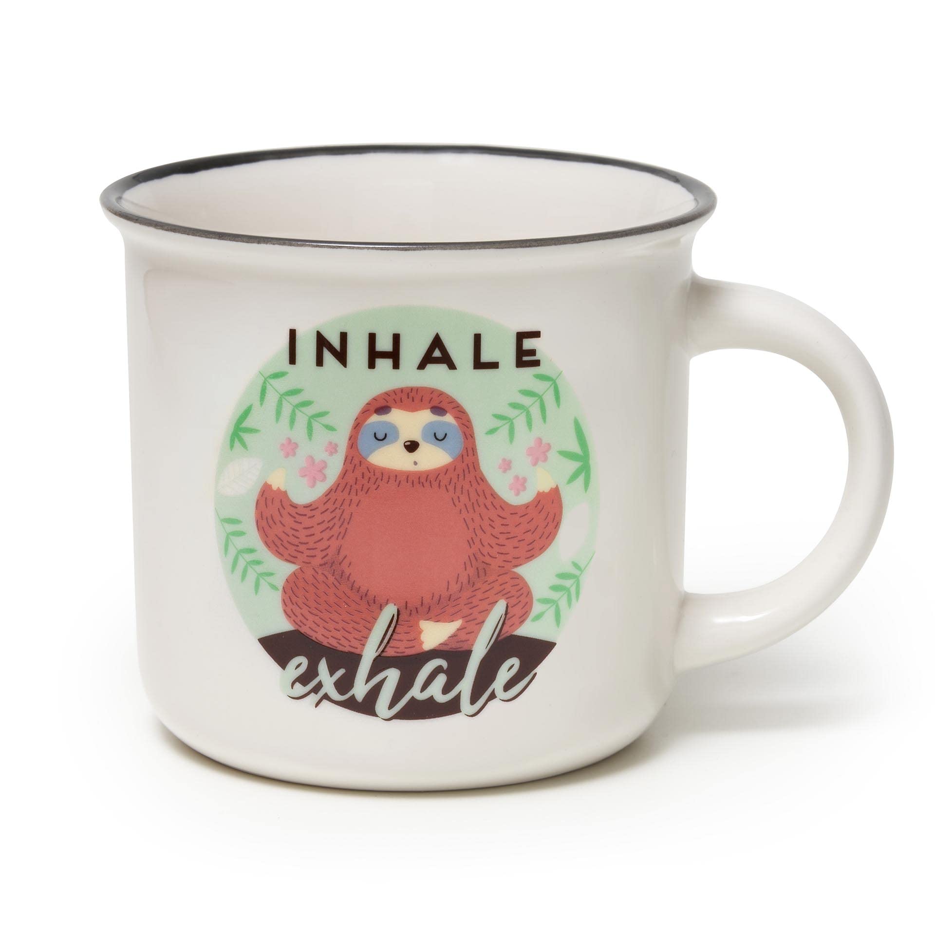 Legami - Puccino Mug, New Bone China Mug, Sloth, Good Morning Collection, Capacity 350 ml, Dishwasher Safe, Microwave Safe