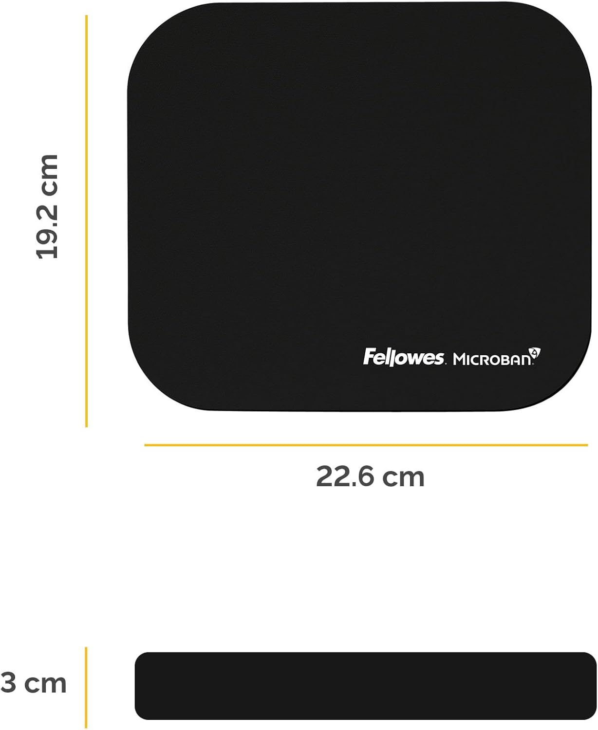 Fellowes Mouse Mat with Non-Slip Rubber Base - Mouse Pad with Antibacterial Protection - Suitable for Both Optical and Laser Mice - 199 x 232 x 2mm
