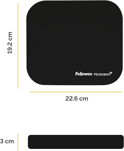 Fellowes Mouse Mat with Non-Slip Rubber Base - Mouse Pad with Antibacterial Protection - Suitable for Both Optical and Laser Mice - 199 x 232 x 2mm