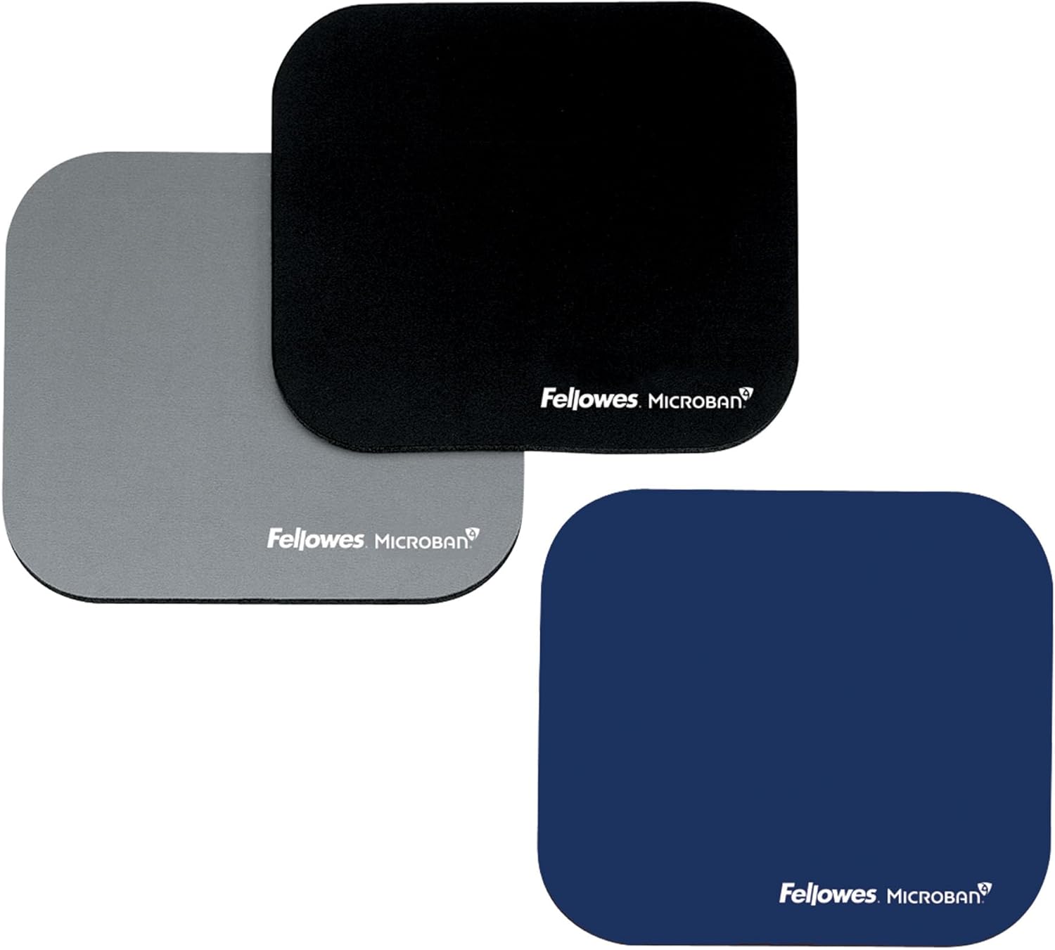 Fellowes Mouse Mat with Non-Slip Rubber Base - Mouse Pad with Antibacterial Protection - Suitable for Both Optical and Laser Mice - 199 x 232 x 2mm
