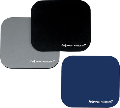 Fellowes Mouse Mat with Non-Slip Rubber Base - Mouse Pad with Antibacterial Protection - Suitable for Both Optical and Laser Mice - 199 x 232 x 2mm