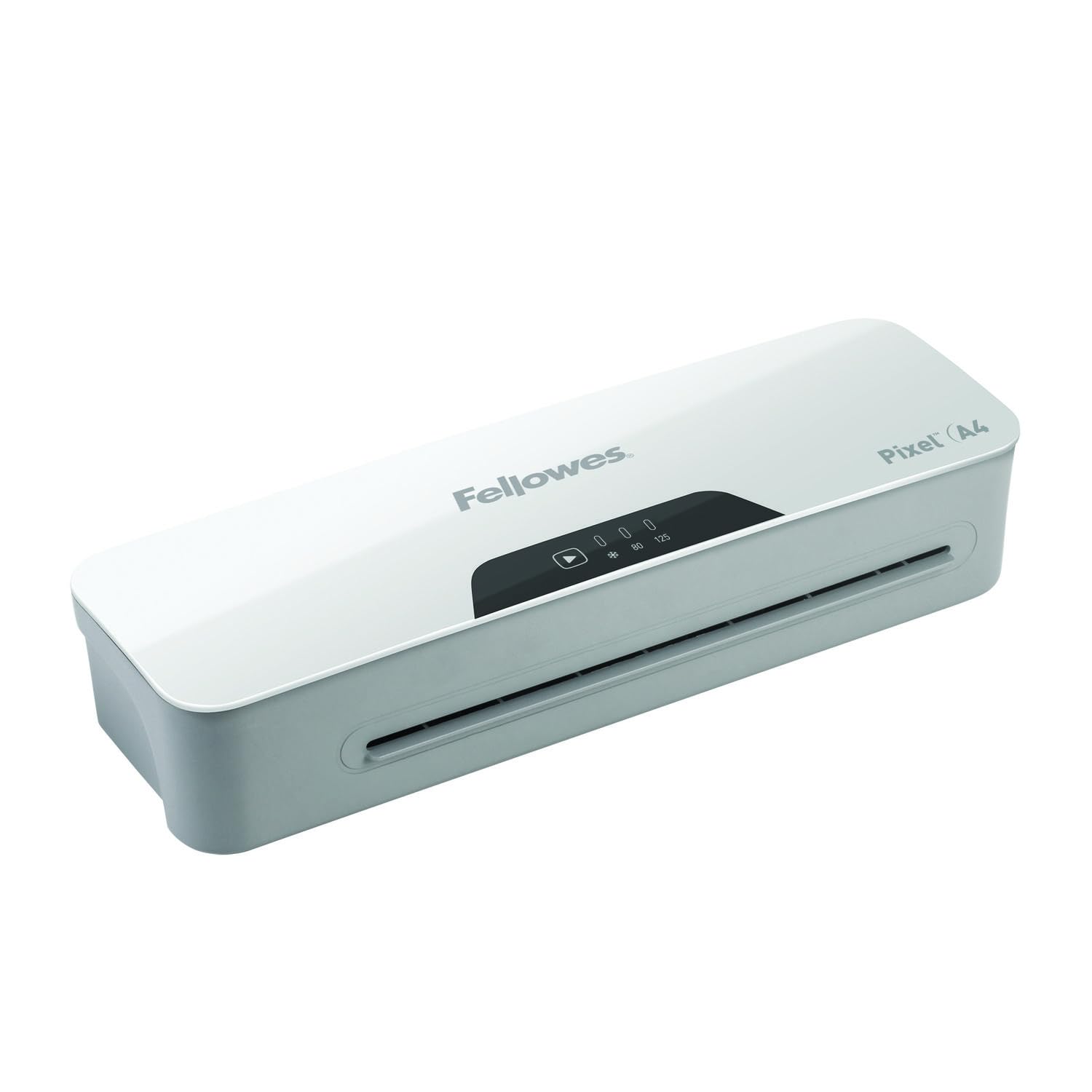 Fellowes Pixel A4 Laminator Machine for Home Office Use - 3 Minute Warm Up Time with Anti Jam Technology – 80-125 Micron – 10 A4 Laminating Pouch Starter Pack Included - White