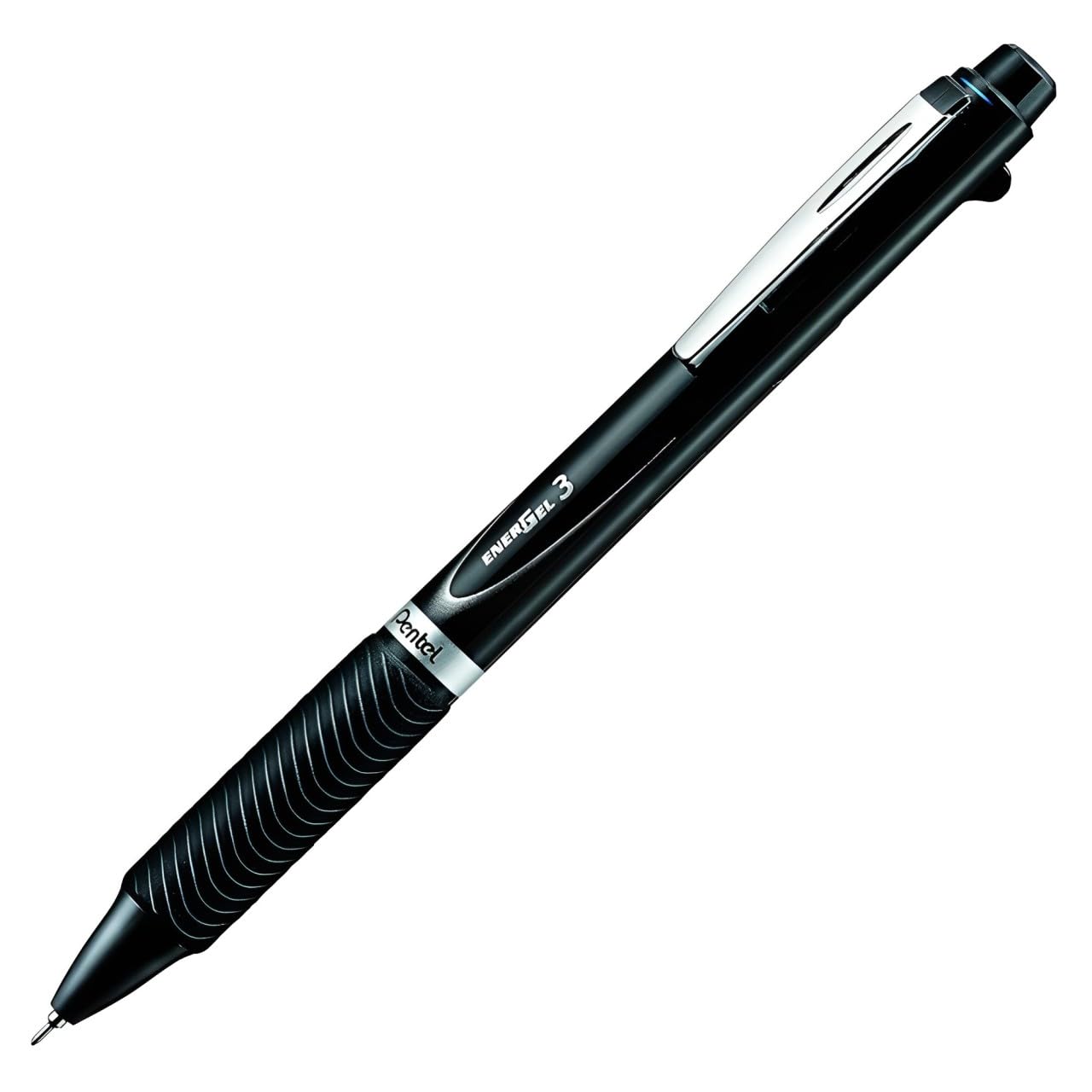 Pentel EnerGel 3 Multi-Function, 3-Ink Gel Pen, (0.5mm) Fine Line, Black Barrel - BLC35A (Pack of 12