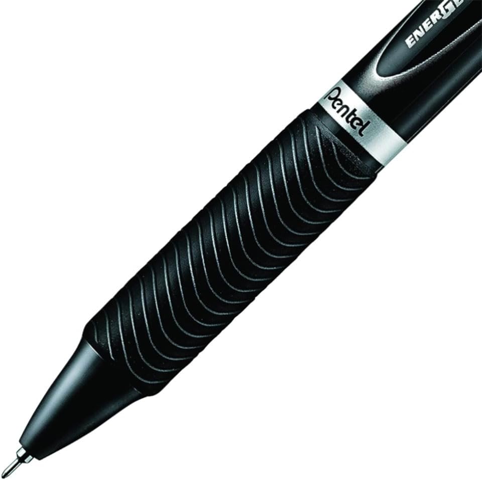 Pentel EnerGel 3 Multi-Function, 3-Ink Gel Pen, (0.5mm) Fine Line, Black Barrel - BLC35A (Pack of 12