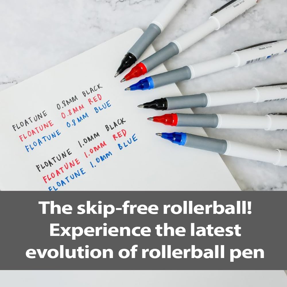 Pentel Floatune R/Ball 0.8 Blk Pk12