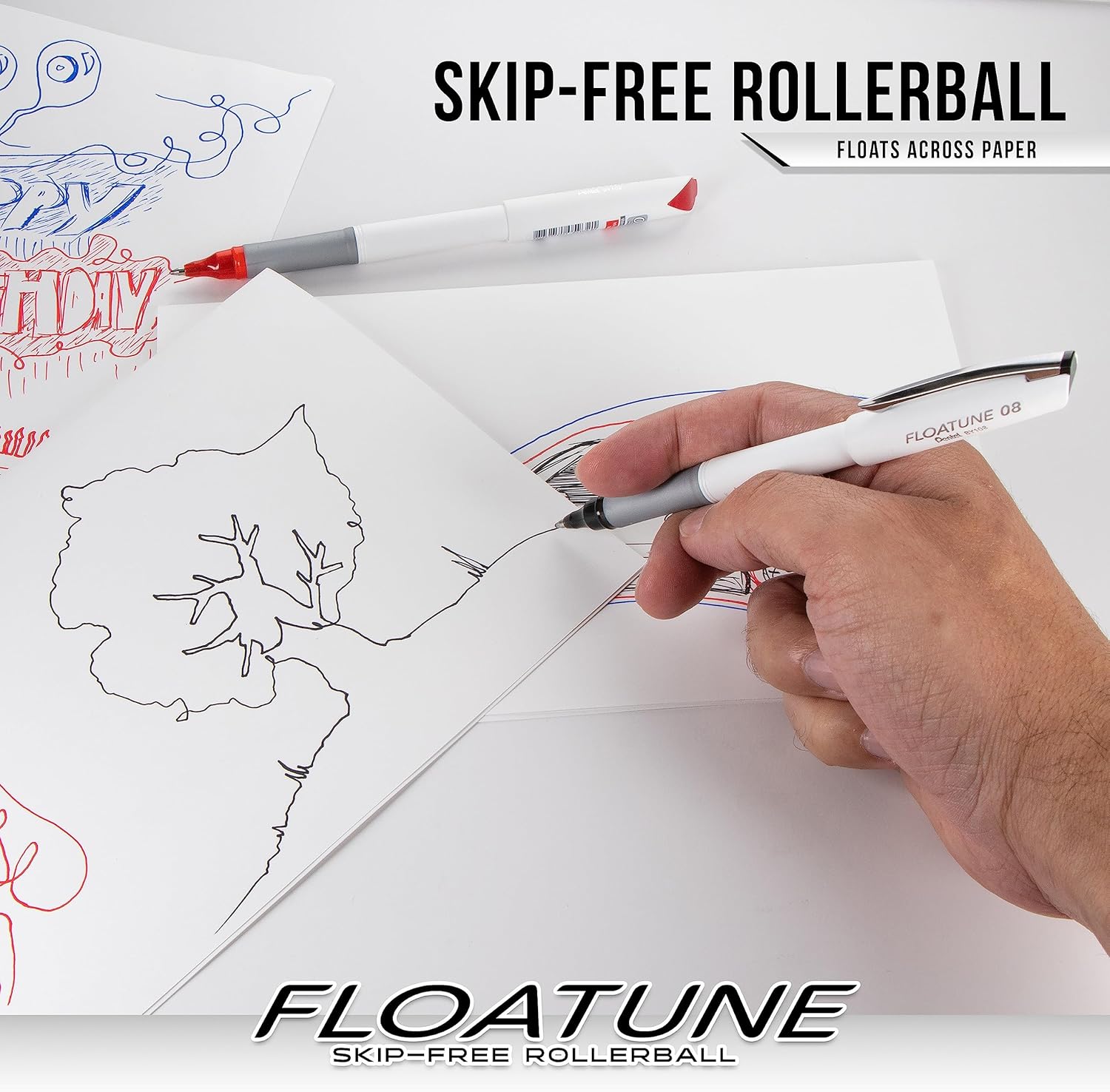 Pentel Floatune R/Ball 0.8 Blu Pk12