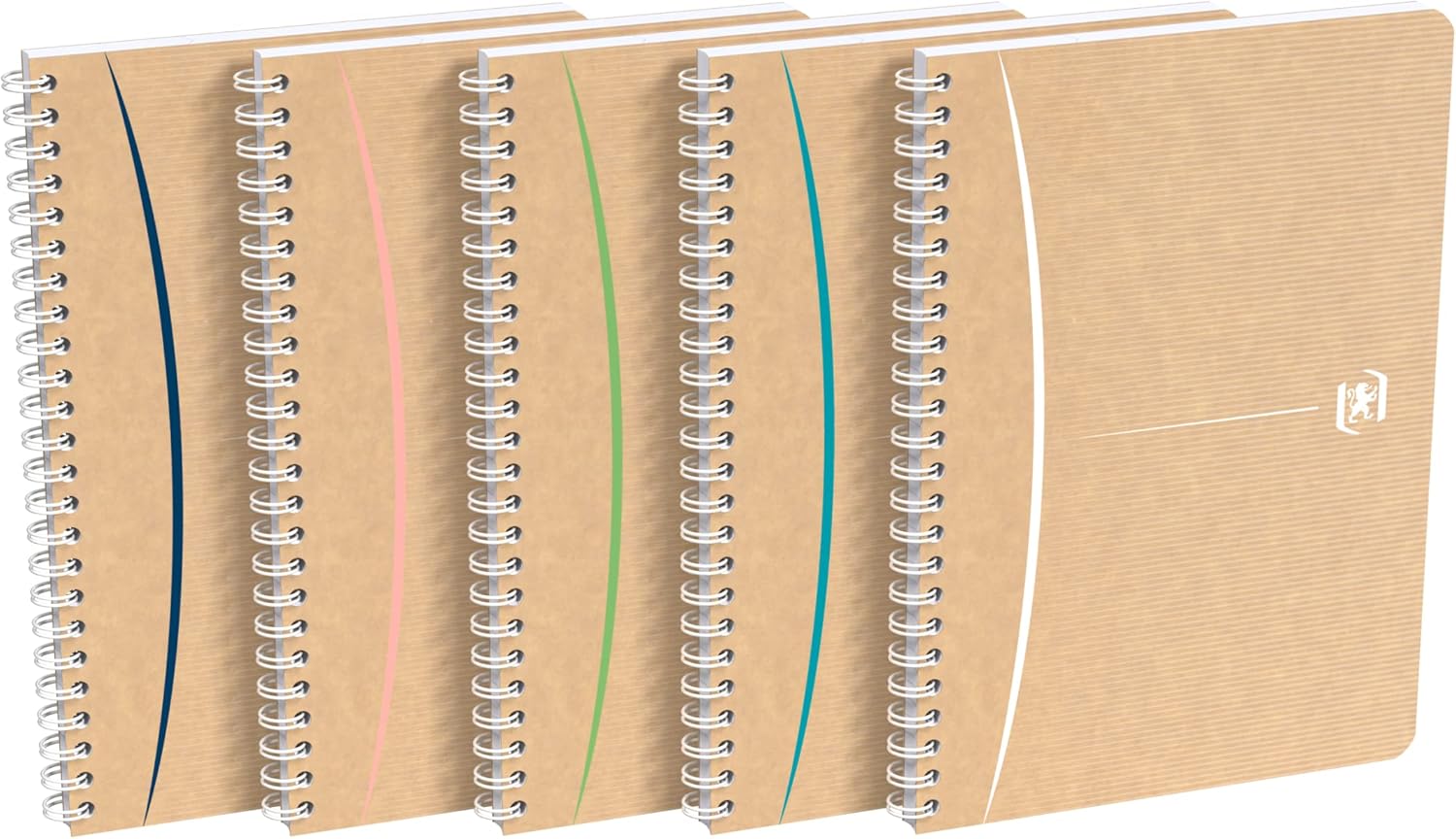 Oxford 5 x A5 Spiral Notebook Ruled Good for the Environment 90 Sheets