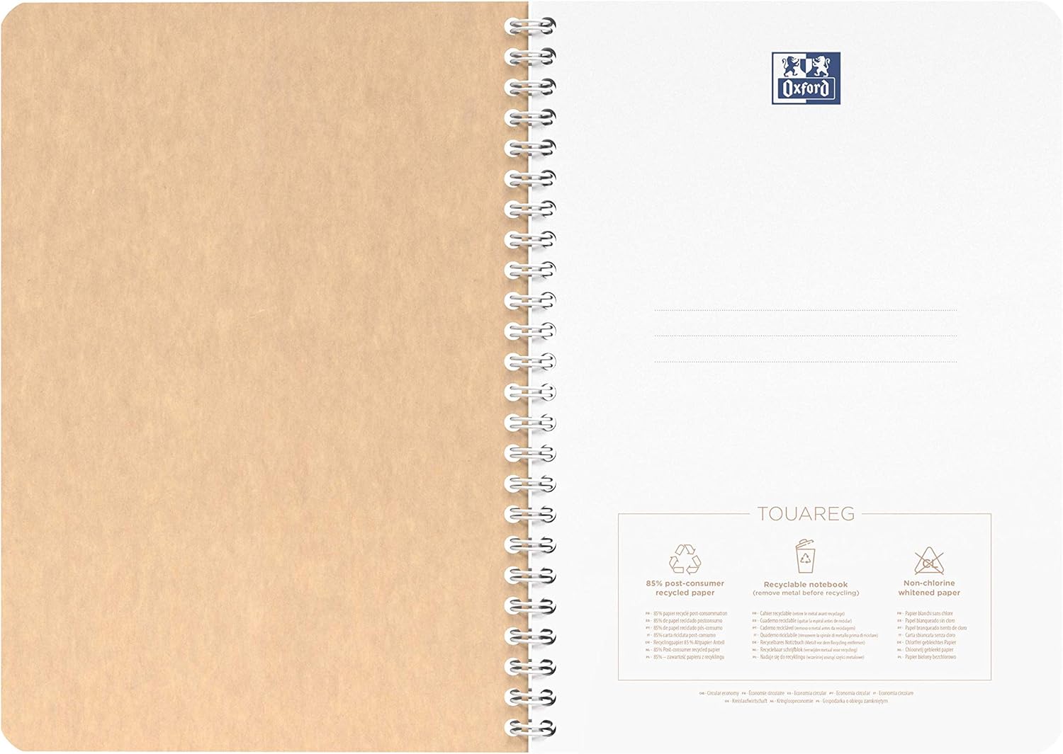 Oxford 5 x A5 Spiral Notebook Ruled Good for the Environment 90 Sheets