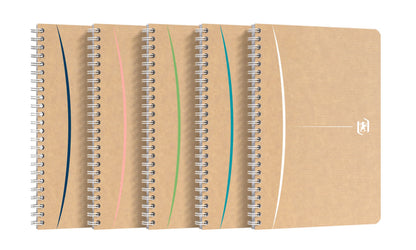Oxford 5 x A5 Spiral Notebook Ruled Good for the Environment 90 Sheets