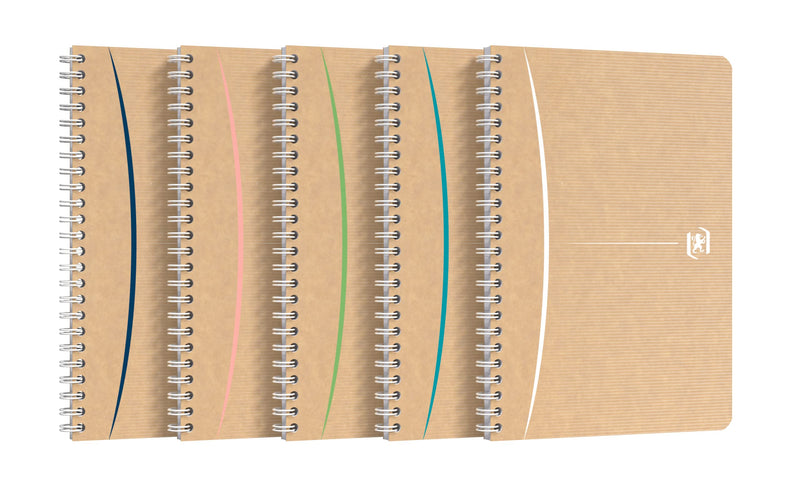 Oxford 5 x A5 Spiral Notebook Ruled Good for the Environment 90 Sheets