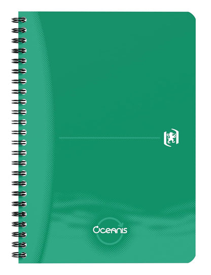Oxford Oceanis - Cuaderno de espiral (A5, 5 unidades, plástico reciclado del mar, 180 páginas, 5 colores)