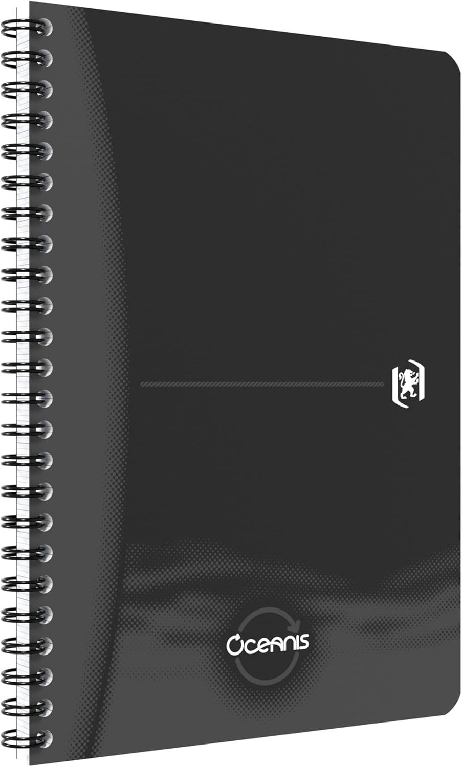 Oxford 1 x A5 Ruled Spiral Notebook Oceanis Recycled Plastic from the Sea 180 Pages Black