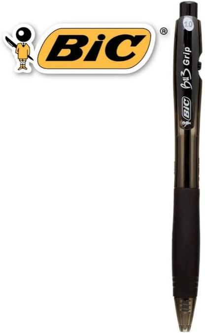 BIC BU3 Comfort Grip - Retractable Ball Pens - 10 Black