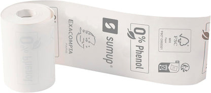 Exacompta SumUp - Ref. 40762E - Box of 20 Thermal Rolls for Credit Card 57x30mm, 1 Thermal ply 55g/m² Phenol-Free, Without Cardboard core, Zero Plastic Waste - Length +/-2m: 9m