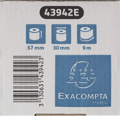 Exacompta - Ref 43942E - Safe Contact Credit Card Machine Rolls - 57mm Wide x 30mm Diameter x 9m in Length, Phenol Free, FSC-Certified Paper - Pack of 20