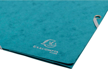 Exacompta - Ref 55270E - Pack of 4 Skandi Elastic folders - 3 Flap Pockets - in Glossy Card 400 g/m2 - Size 24 x 32 cm for A4 documents - Assorted Colours