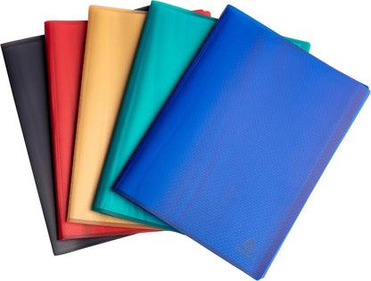 Exacompta - Ref 78520E - Pack of 5 Opak Recycled Document Sleeves - 20 Grained Pockets - 40 Sheets - for A4 Size - Semi-Opaque 4/10th Cover - 5 Assorted Colours