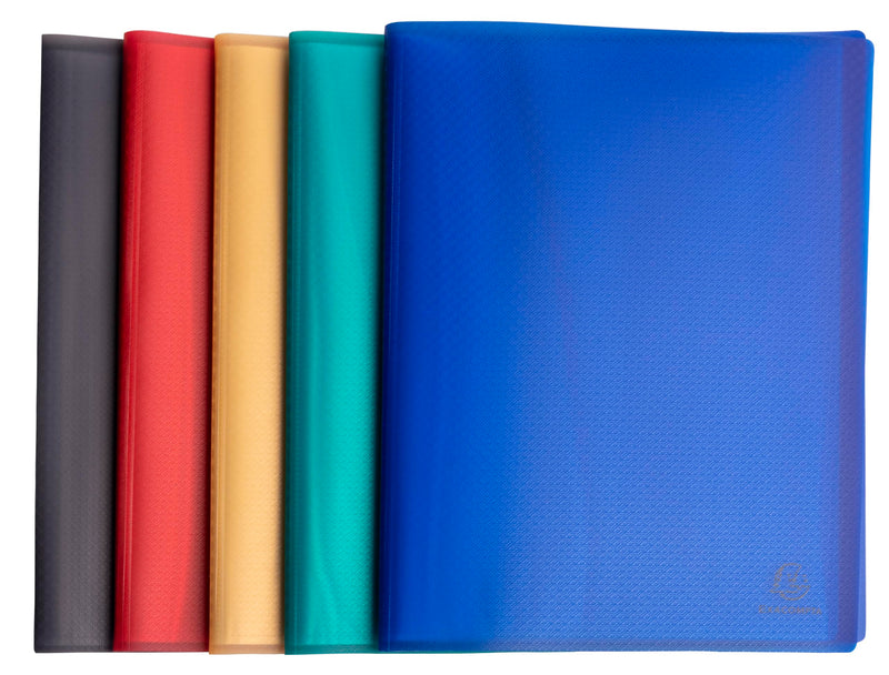 Exacompta - Ref 78530E - Pack of 5 Opak Recycled Document Sleeves - 30 Grained Pockets - 60 Sheets - for A4 Size - Semi-Opaque 4/10th Cover - 5 Assorted Colours