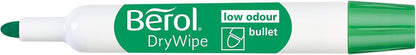 Berol DryWipe Whiteboard Marker Pens | Bullet Tip | Assorted Colours | Low-Odour Ink | 48 Dry Erase Markers