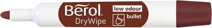 Berol DryWipe Whiteboard Marker Pens | Bullet Tip | Assorted Colours | Low-Odour Ink | 48 Dry Erase Markers