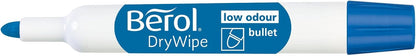 Berol DryWipe Whiteboard Marker Pens | Bullet Tip | Assorted Colours | Low-Odour Ink | 48 Dry Erase Markers