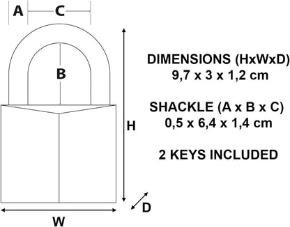 Masterlock 30Mm P/Lock 64Mm Shackle