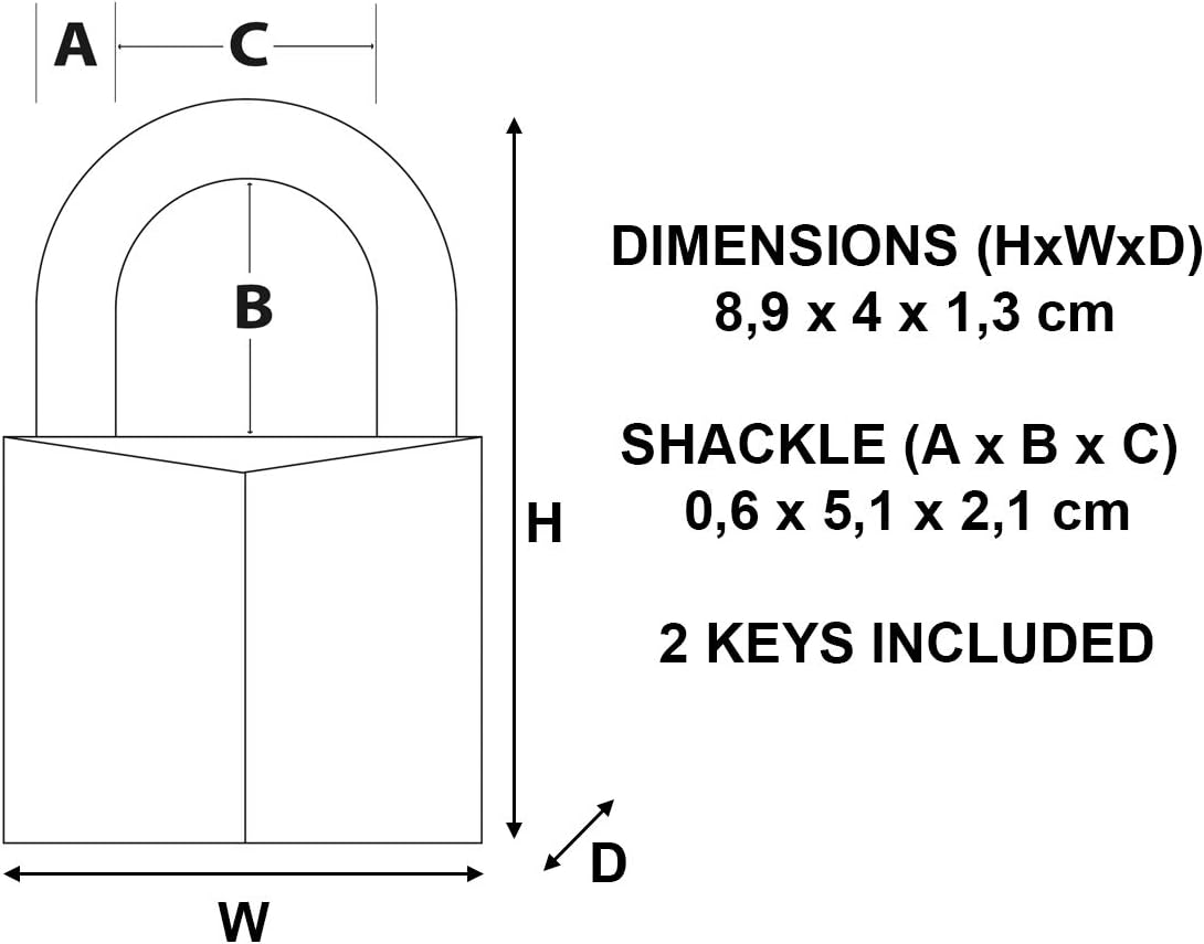 Master Lock 40Mm Brass Padlock 2Keys