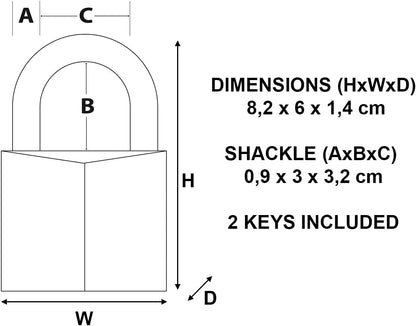 Master Lock 60Mm Brass Padlock 2Keys