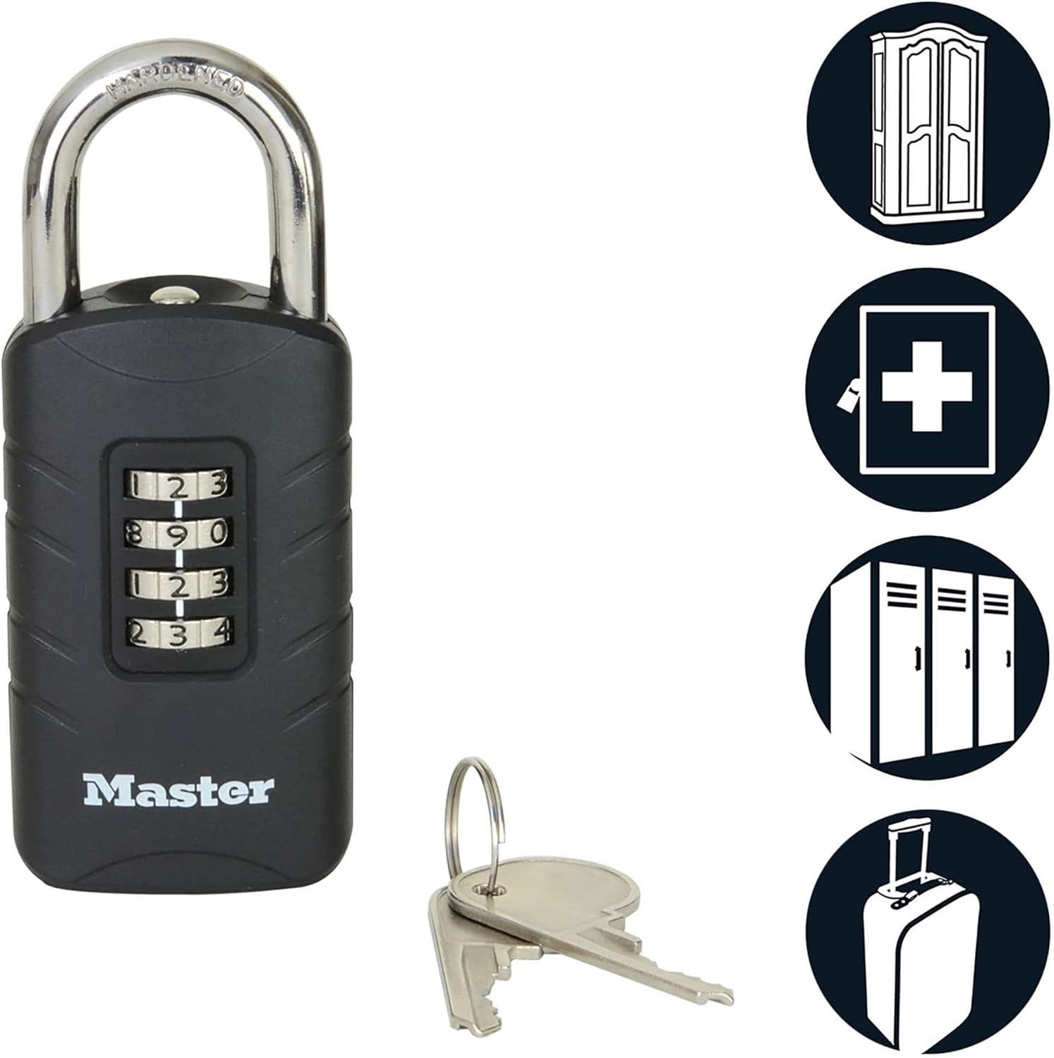 Master Lock Comb Padl + Override Key