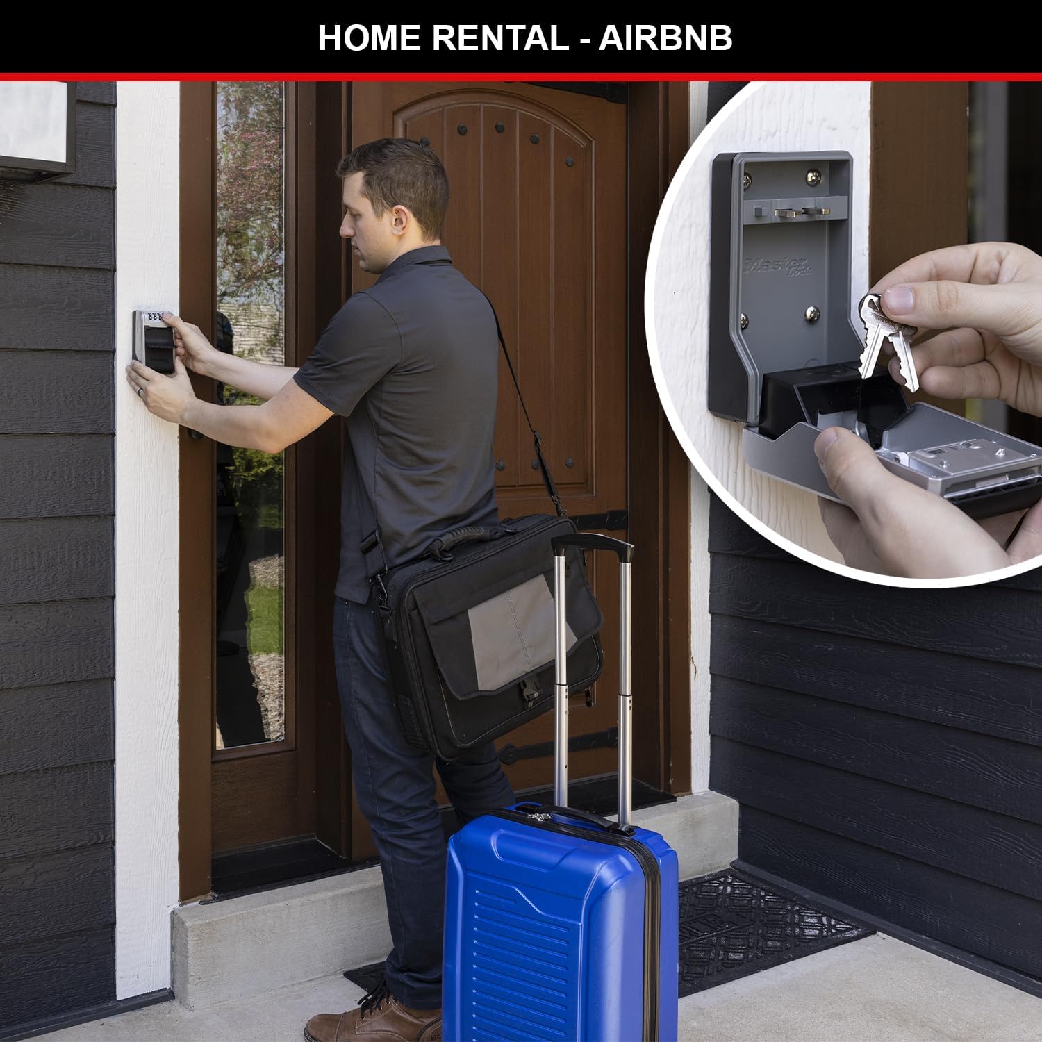 Master Lock 5481EURD Wall Mounted Key Safe with new innovative design, Large Capacity, High Security