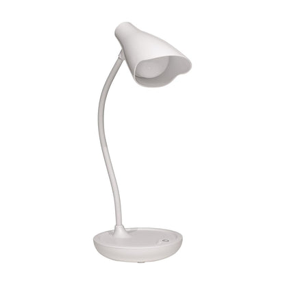 Unilux, Lámpara de Escritorio LED Ukky, Brazo Flexible Giratorio 360 °, Color Blanco