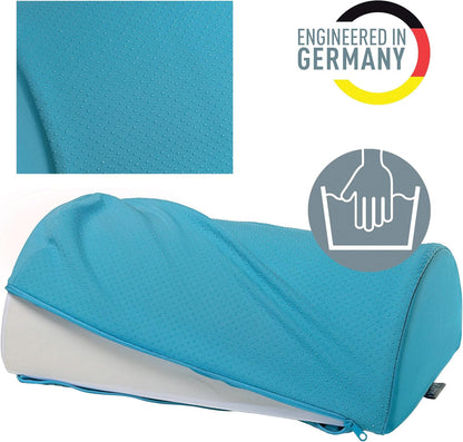 Leitz Desk Foot Rest, Adjustable Leg & Knee Support, Suitable For The Home Office, Relieves Shoulder & Back Ache, Made From Foam With A Fabric Cover, Ergo Cosy Range, Calm Blue, 53710061