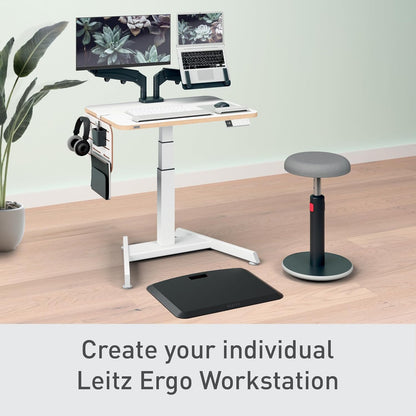 Leitz 65480000 - Organizador de Escritorio Pequeño Ergo, Compatible con Escritorios de hasta 35 mm de Grosor, Ranuras para Colgar, Montaje con Abrazadera, 42 cm x 25 cm, Gama Ergo, Blanco
