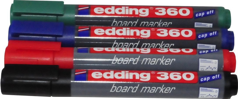 Edding 360/4S - 360 Whiteboard Marker Bullet Tip 1.5-3mm Assrtd PK4