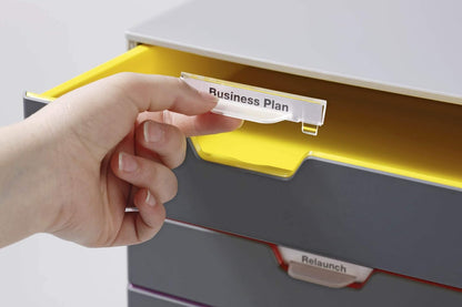 Durable VARICOLOR 5 Drawer Unit | Desktop Drawer Set with 5 Colour Coded Draws | Ideal for Storing Documents and Paper Work