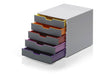 Durable VARICOLOR 5 Drawer Unit | Desktop Drawer Set with 5 Colour Coded Draws | Ideal for Storing Documents and Paper Work