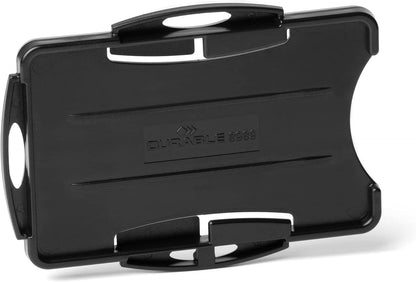 Durable Eco-Friendly ID Card Badge Holder - Black - Recycled Plastic & Blue Angel Certified - Holds 2 ID Security Passes - Pack of 10