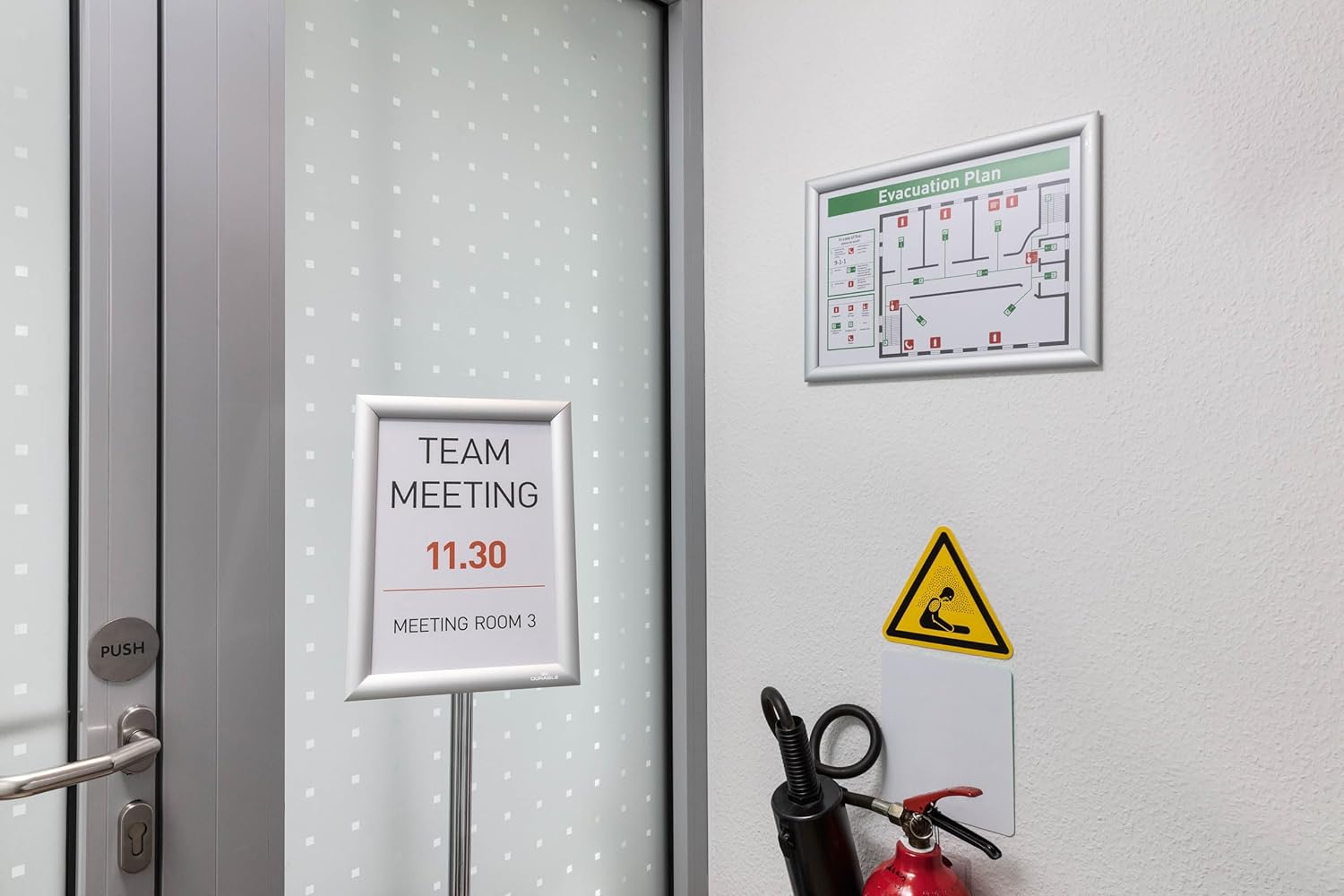 Durable A3 Aluminium Snap Frames - Wall Mounted Via Self-Adhesive Pads or Screw Set - Silver - Pack of 1 - idealfor Displaying Menus, Posters, etc