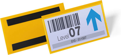 Durable 174204 Funda magnetica 150x67 mm, paquete de 50, amarillo