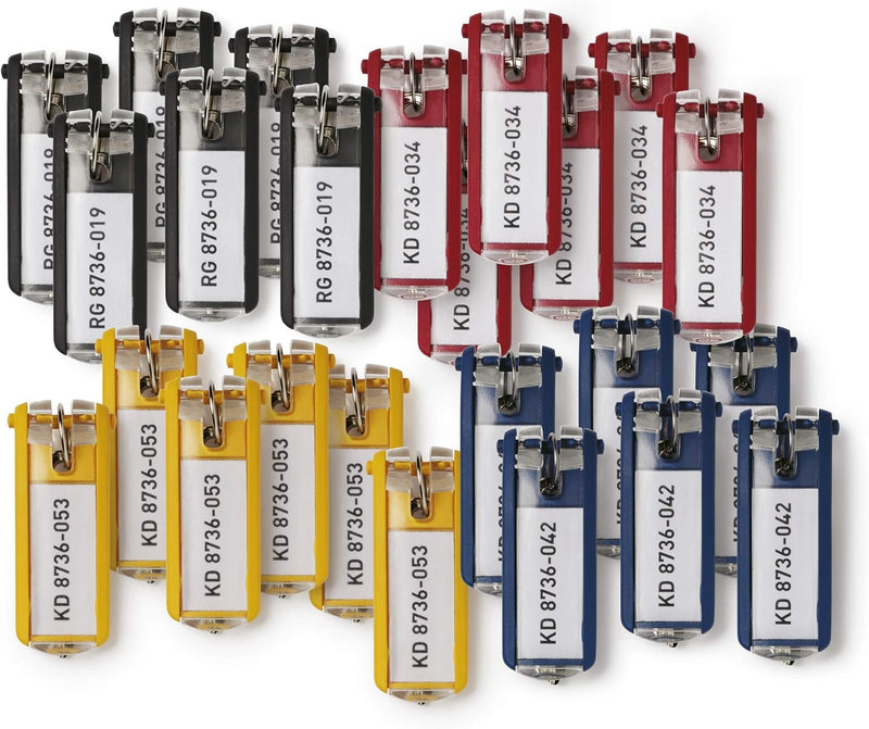 Durable Key Clips - Pack of 24 innovative Key Clips for Clear and Easy Organisation of Keys - Perfect for Use with Durable Key Safes