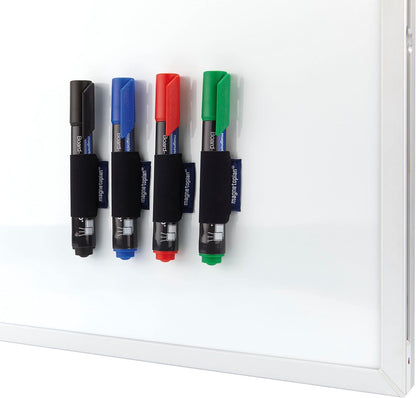 magnetoplan - MagnetoSleeves - Magnetic Marker Pen Holder, Whiteboard Marker Sleeve Holder, Dry Erase Marker Magnetic Holder Organiser for Home Office, Whiteboard or Teacher Supplies - 4 Pack