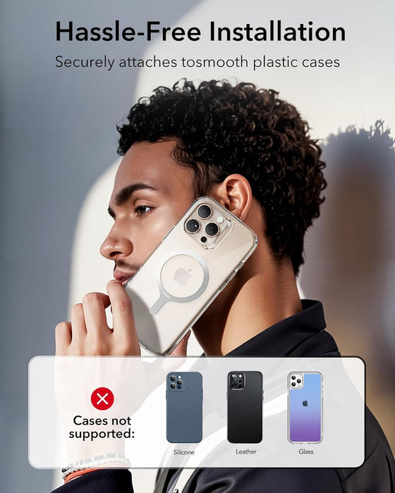 ESR for MagSafe Ring, 2-Pack Magnetic Ring, Universal MagSafe Sticker Conversion Kit for iPhone 16e/16/15/14/13/12/11/X/8 Series, Android Samsung Galaxy S24/S23/S22/S21/S20, MagSafe Accessories