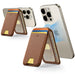 ESR Magnetic Wallet (HaloLock), Compatible with MagSafe Wallet, with Adjustable Stand, for iPhone 16/15/14/13/12 Series, Not for 13/12 mini, 3 Card Holder, Vegan Leather, Brown