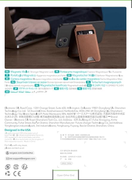 ESR Magnetic Wallet (HaloLock), Compatible with MagSafe Wallet, with Adjustable Stand, for iPhone 16/15/14/13/12 Series, Not for 13/12 mini, 3 Card Holder, Vegan Leather, Brown