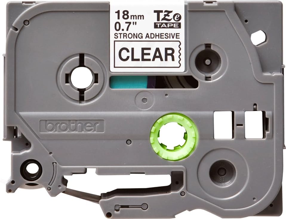 Brother TZe-S141 Labelling Tape Cassette, Black on Clear, 18mm (W) x 8M (L), Strong Adhesive, Brother Genuine Supplies