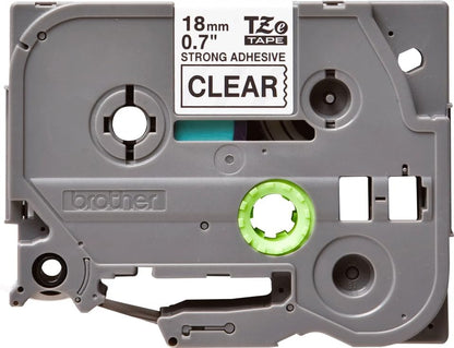 Brother TZe-S141 Labelling Tape Cassette, Black on Clear, 18mm (W) x 8M (L), Strong Adhesive, Brother Genuine Supplies
