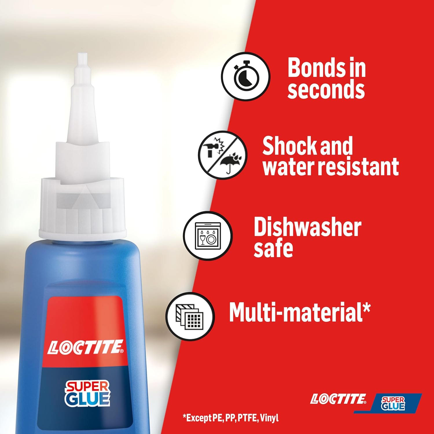 Loctite Super Glue 20g, All Purpose Liquid Adhesive for Repairs, Super Strong Clear Glue for Various Materials, Superglue for Precise Repairs, 1 x 20g
